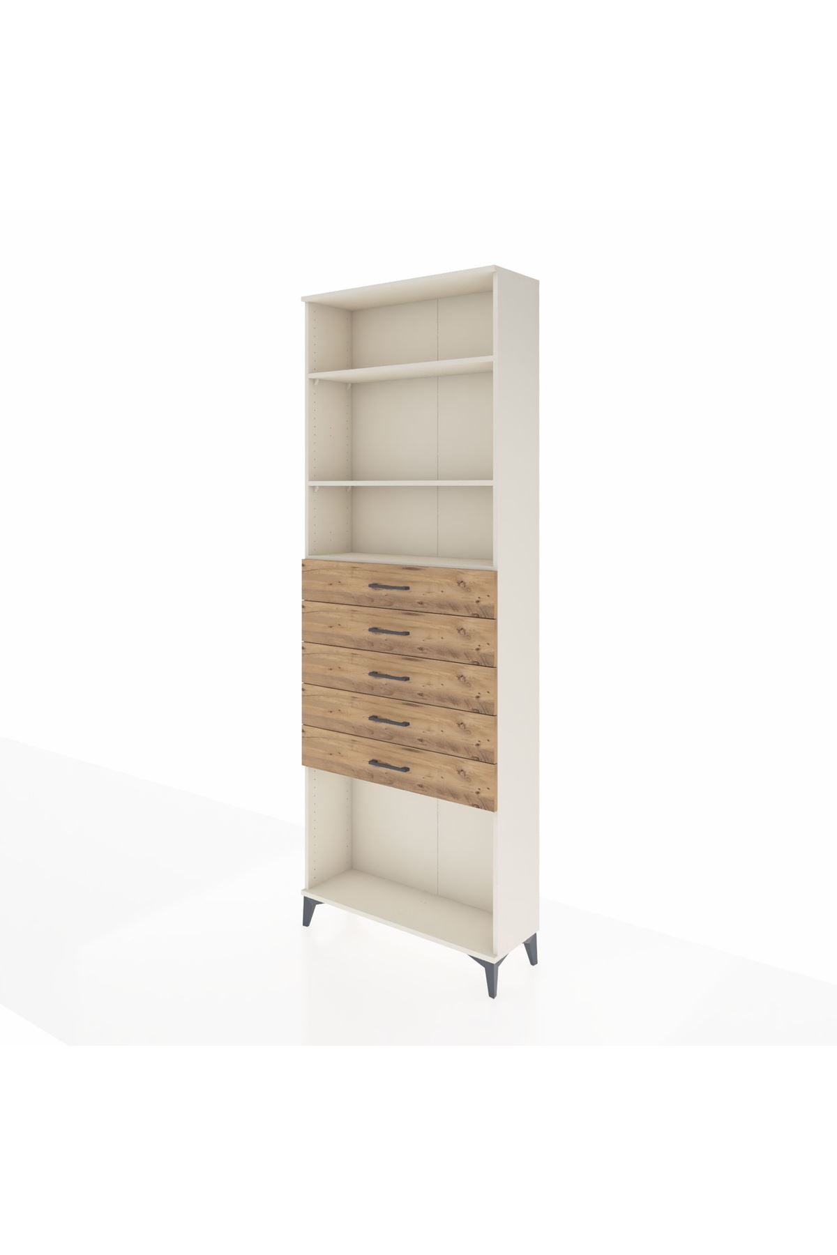 Arges Dolap 3 Raflı 5 Çekmeceli 88x30x243 Aytaşı-Çam