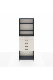 Arges Dolap 3 Raflı 5 Çekmeceli 88x30x243 Antrasit-Aytaşı