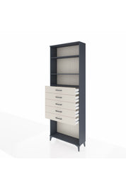 Arges Dolap 3 Raflı 5 Çekmeceli 88x30x243 Antrasit-Aytaşı