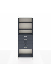 Arges Dolap 3 Raflı 5 Çekmeceli 88x30x243 Antrasit-Antrasit