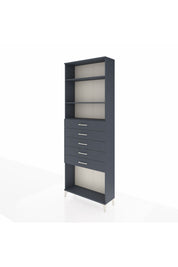 Arges Dolap 3 Raflı 5 Çekmeceli 88x30x243 Antrasit-Antrasit