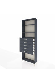 Arges Dolap 3 Raflı 5 Çekmeceli 88x30x243 Antrasit-Antrasit