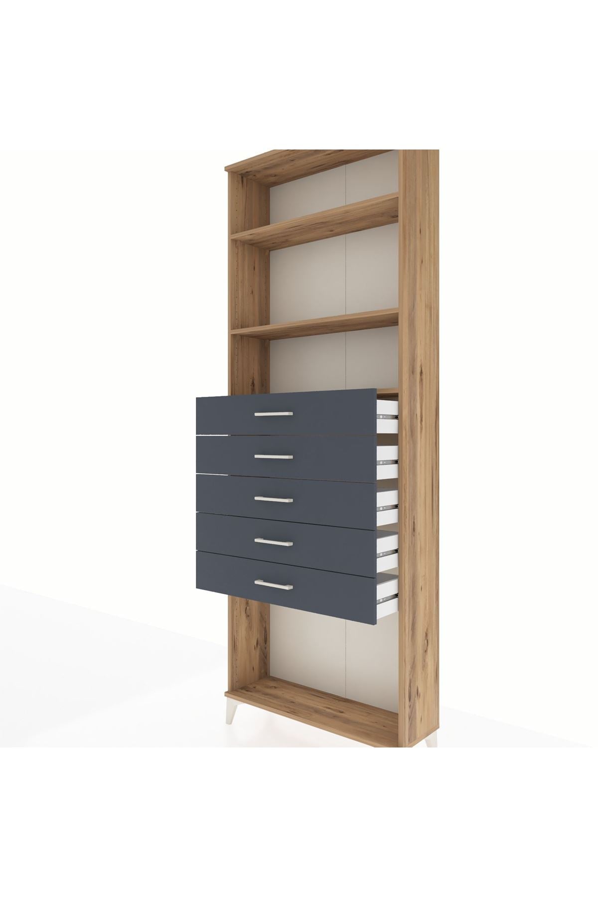 Arges Dolap 3 Raflı 5 Çekmeceli 88x30x243 - S33M244V8A