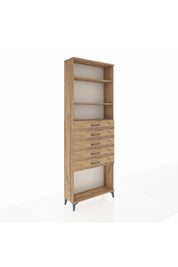 Arges Dolap 3 Raflı 5 Çekmeceli 88x30x243 Çam-Çam