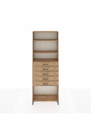 Arges Dolap 3 Raflı 5 Çekmeceli 88x30x243 Çam-Çam