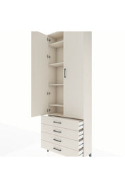 Arges Dolap 5 Raflı 4 Çekmeceli 2 Kapaklı 88x30x243 Aytaşı-Aytaşı