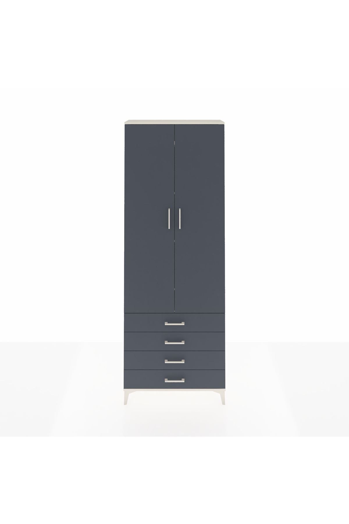 Arges Dolap 5 Raflı 4 Çekmeceli 2 Kapaklı 88x30x243 Aytaşı-Antrasit