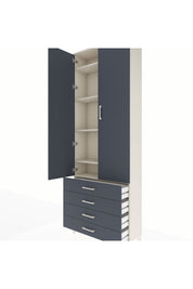 Arges Dolap 5 Raflı 4 Çekmeceli 2 Kapaklı 88x30x243 Aytaşı-Antrasit