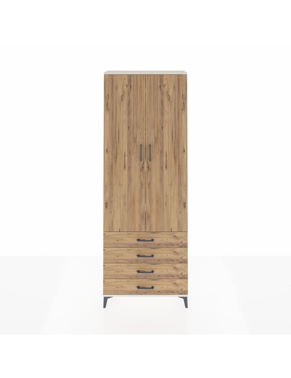 Arges Dolap 5 Raflı 4 Çekmeceli 2 Kapaklı 88x30x243 Aytaşı-Çam