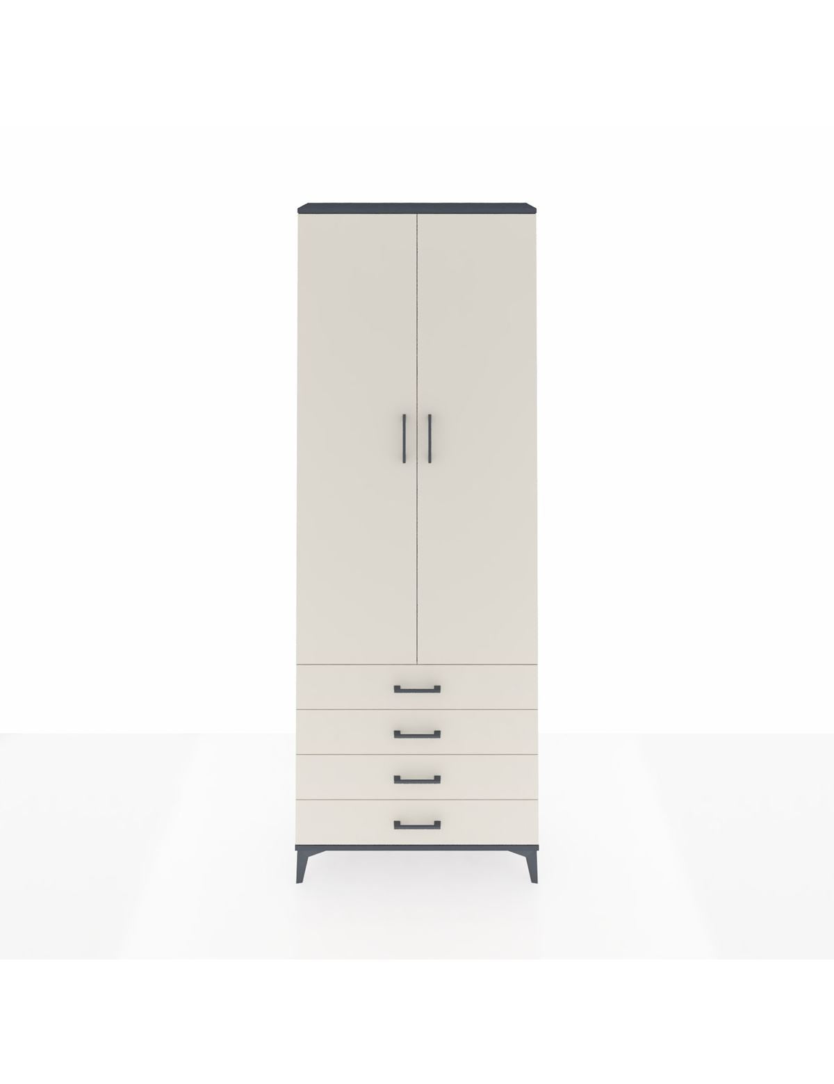 Arges Dolap 5 Raflı 4 Çekmeceli 2 Kapaklı 88x30x243 Antrasit-Aytaşı