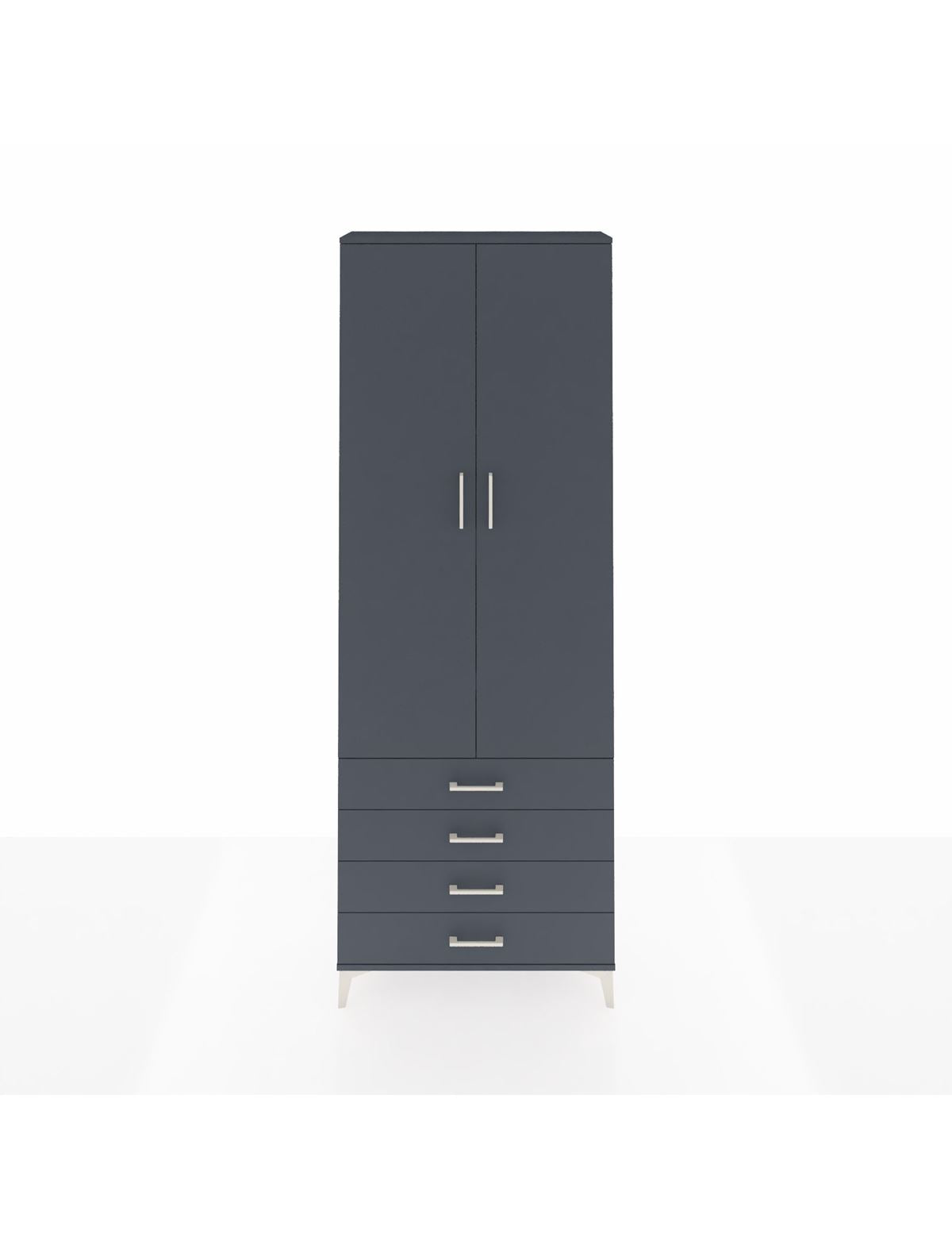 Arges Dolap 5 Raflı 4 Çekmeceli 2 Kapaklı 88x30x243 Antrasit-Antrasit