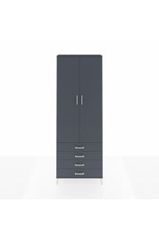Arges Dolap 5 Raflı 4 Çekmeceli 2 Kapaklı 88x30x243 Antrasit-Antrasit