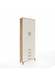 Arges Dolap 5 Raflı 4 Çekmeceli 2 Kapaklı 88x30x243 Çam-Aytaşı