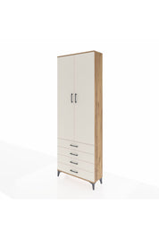 Arges Dolap 5 Raflı 4 Çekmeceli 2 Kapaklı 88x30x243 Çam-Aytaşı