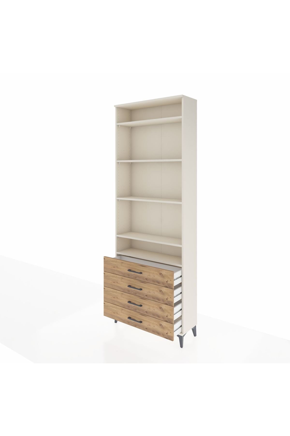 Arges Dolap 5 Raflı 4 Çekmeceli 88x30x243 Aytaşı-Çam