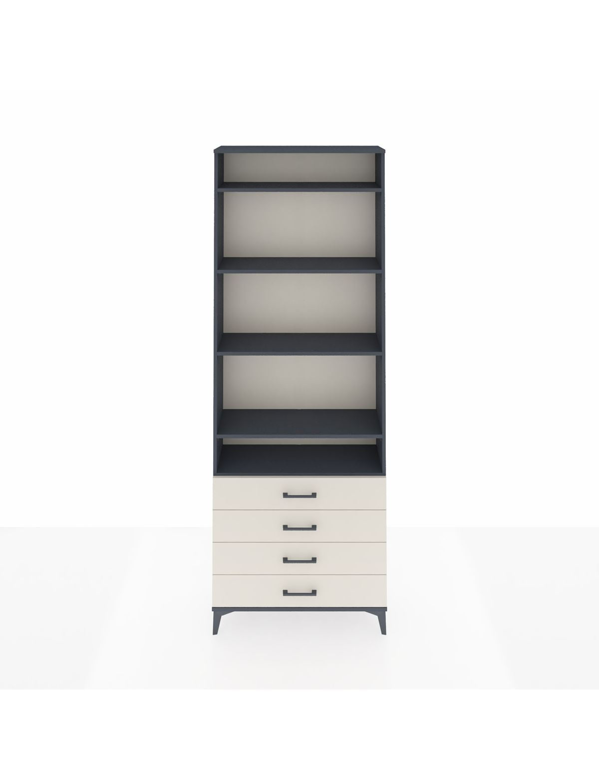 Arges Dolap 5 Raflı 4 Çekmeceli 88x30x243 Antrasit-Aytaşı