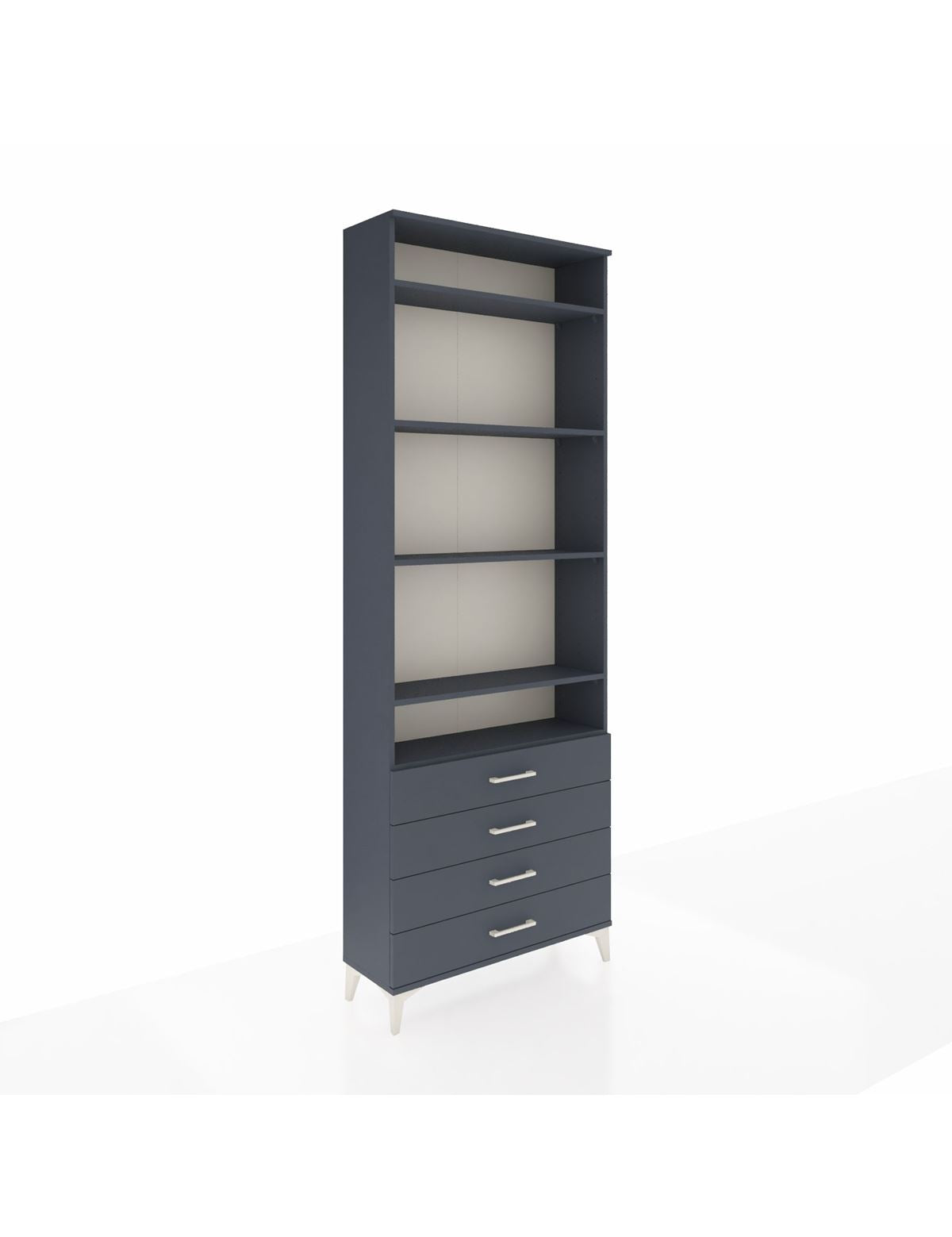 Arges Dolap 5 Raflı 4 Çekmeceli 88x30x243 Antrasit-Antrasit