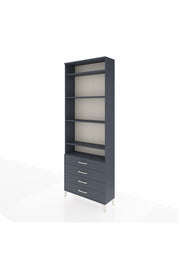 Arges Dolap 5 Raflı 4 Çekmeceli 88x30x243 Antrasit-Antrasit