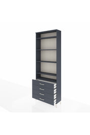 Arges Dolap 5 Raflı 4 Çekmeceli 88x30x243 Antrasit-Antrasit