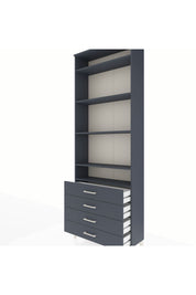 Arges Dolap 5 Raflı 4 Çekmeceli 88x30x243 Antrasit-Antrasit