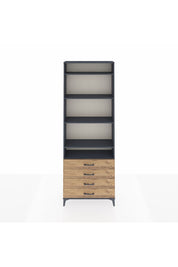 Arges Dolap 5 Raflı 4 Çekmeceli 88x30x243 Antrasit-Çam