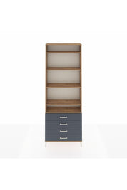 Arges Dolap 5 Raflı 4 Çekmeceli 88x30x243 Çam-Antrasit