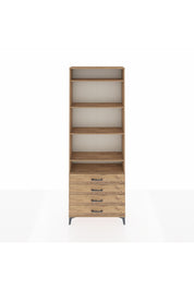 Arges Dolap 5 Raflı 4 Çekmeceli 88x30x243 Çam-Çam