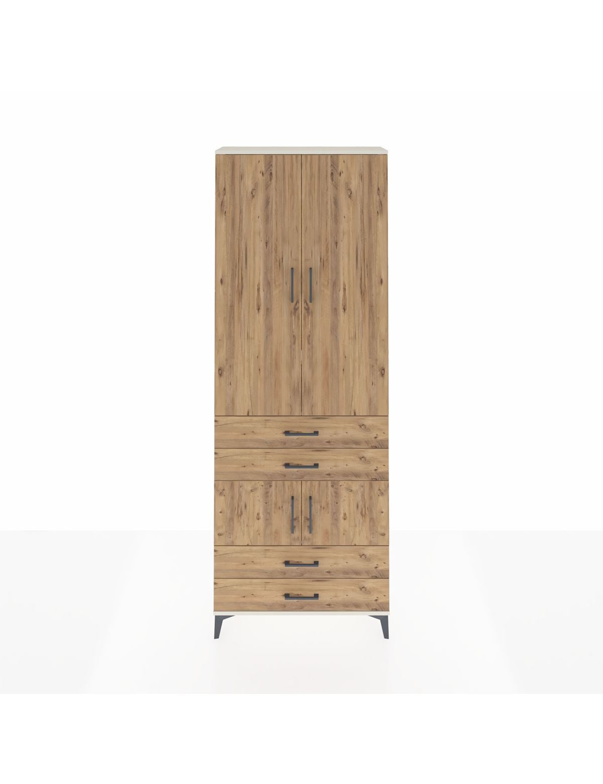 Arges Dolap 5 Raflı 4 Çekmeceli 4 Kapaklı 88x30x243 Aytaşı-Çam