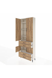Arges Dolap 5 Raflı 4 Çekmeceli 4 Kapaklı 88x30x243 Aytaşı-Çam