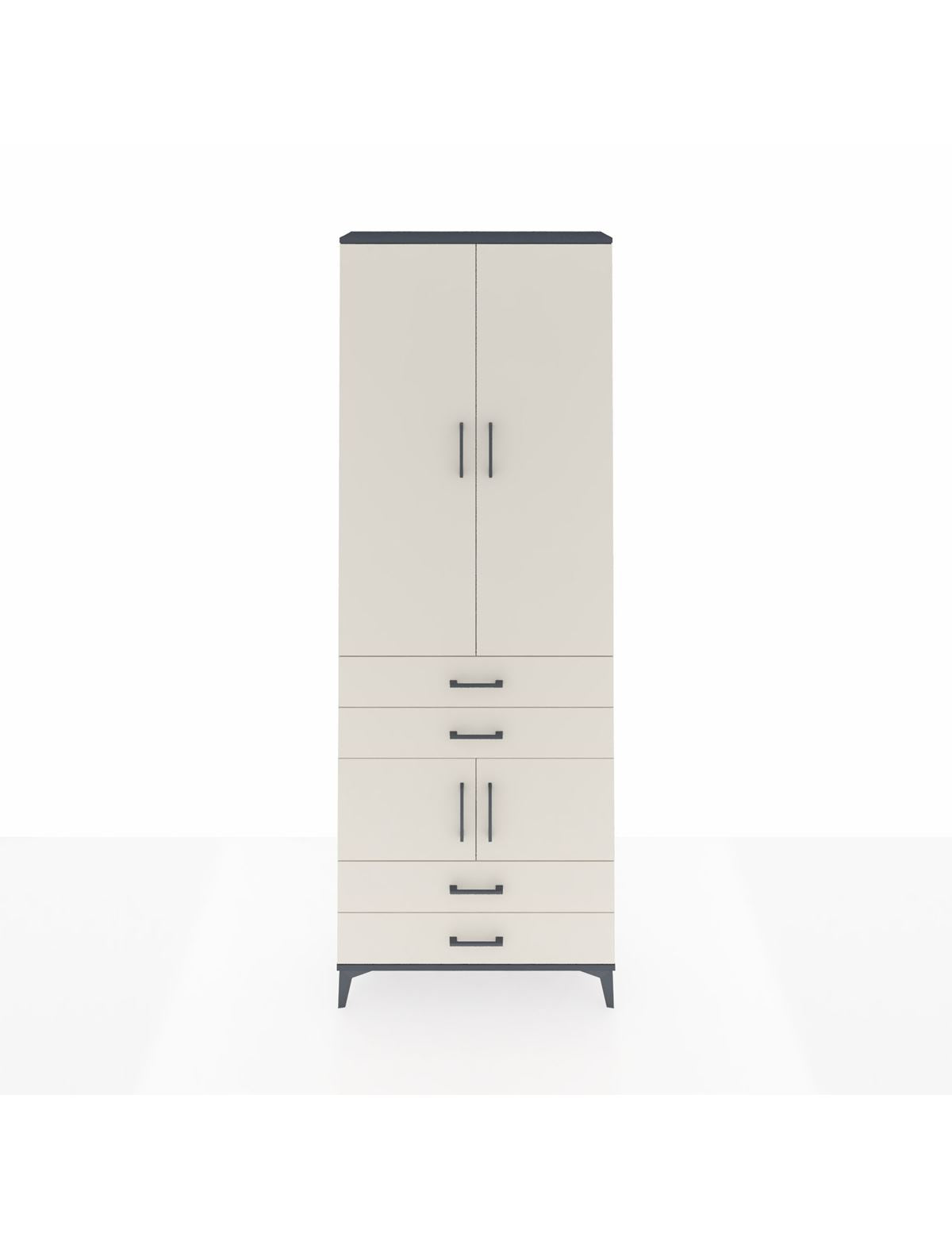 Arges Dolap 5 Raflı 4 Çekmeceli 4 Kapaklı 88x30x243 Antrasit-Aytaşı