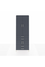 Arges Dolap 5 Raflı 4 Çekmeceli 4 Kapaklı 88x30x243 Antrasit-Antrasit