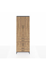 Arges Dolap 5 Raflı 4 Çekmeceli 4 Kapaklı 88x30x243 Antrasit-Çam