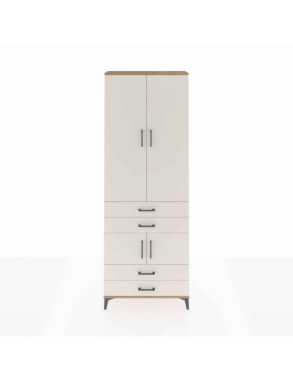 Arges Dolap 5 Raflı 4 Çekmeceli 4 Kapaklı 88x30x243 Çam-Aytaşı