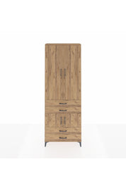 Arges Dolap 5 Raflı 4 Çekmeceli 4 Kapaklı 88x30x243 Çam-Çam