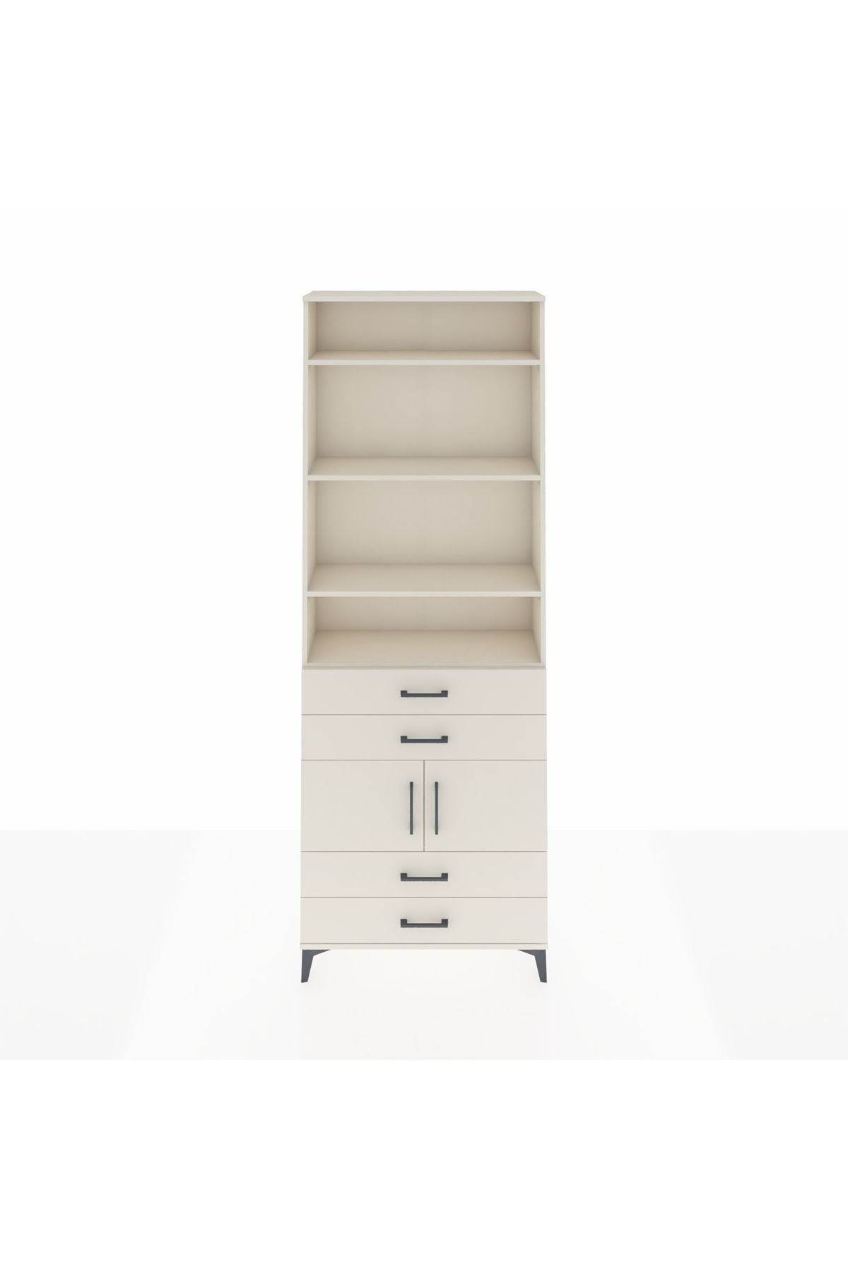 Arges Dolap 5 Raflı 4 Çekmeceli 2 Kapaklı 88x30x243 Aytaşı-Aytaşı