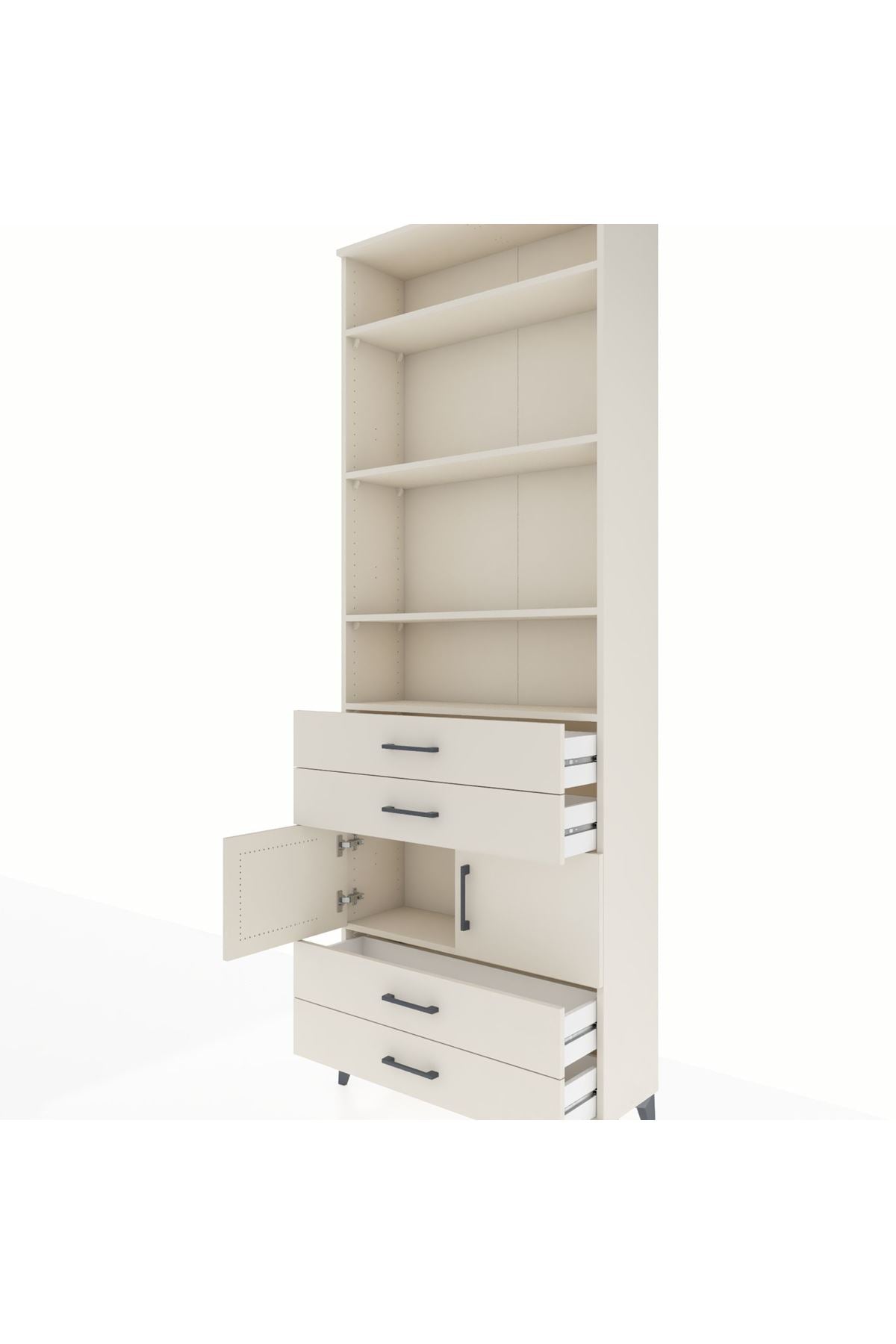 Arges Dolap 5 Raflı 4 Çekmeceli 2 Kapaklı 88x30x243 Aytaşı-Aytaşı