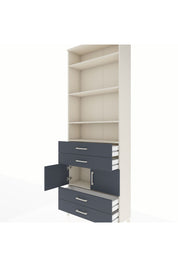 Arges Dolap 5 Raflı 4 Çekmeceli 2 Kapaklı 88x30x243 Aytaşı-Antrasit