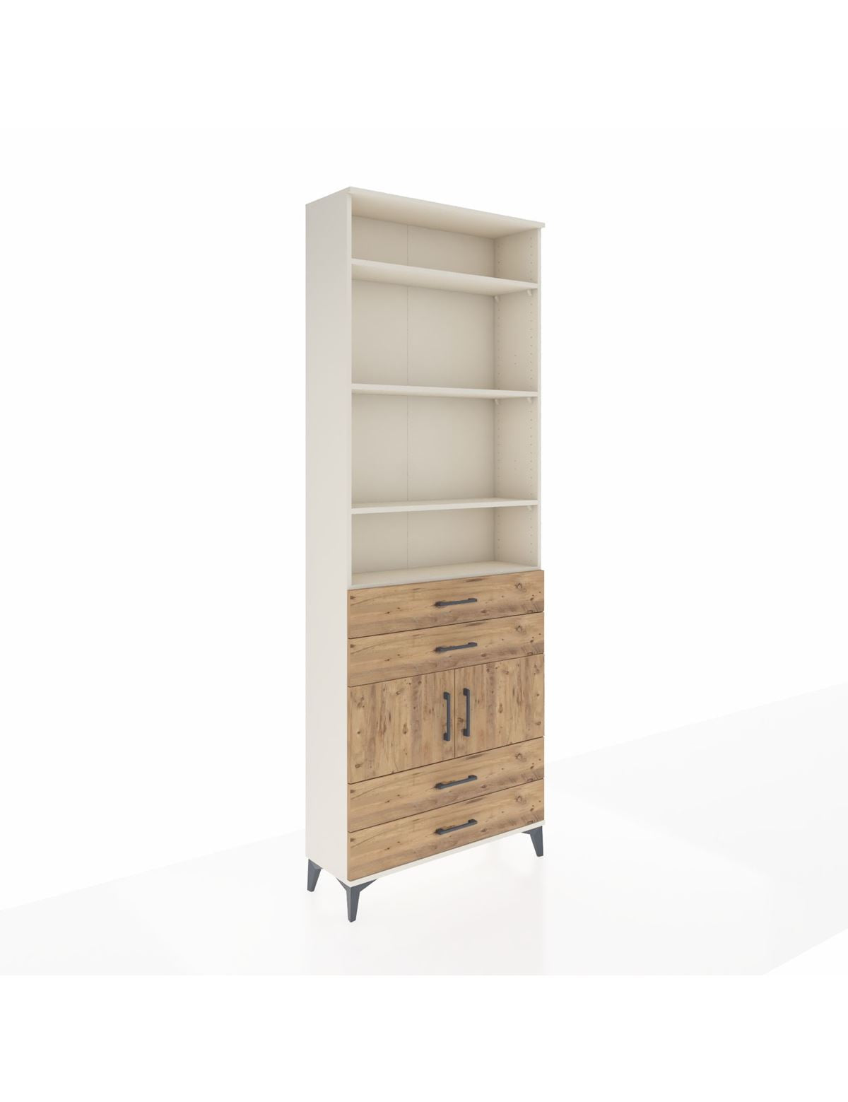 Arges Dolap 5 Raflı 4 Çekmeceli 2 Kapaklı 88x30x243 Aytaşı-Çam