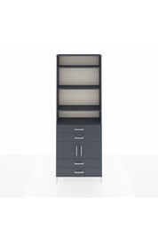 Arges Dolap 5 Raflı 4 Çekmeceli 2 Kapaklı 88x30x243 Antrasit-Antrasit