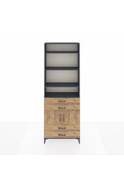Arges Dolap 5 Raflı 4 Çekmeceli 2 Kapaklı 88x30x243 Antrasit-Çam