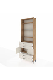 Arges Dolap 5 Raflı 4 Çekmeceli 2 Kapaklı 88x30x243 Çam-Aytaşı