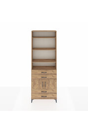 Arges Dolap 5 Raflı 4 Çekmeceli 2 Kapaklı 88x30x243 Çam-Çam