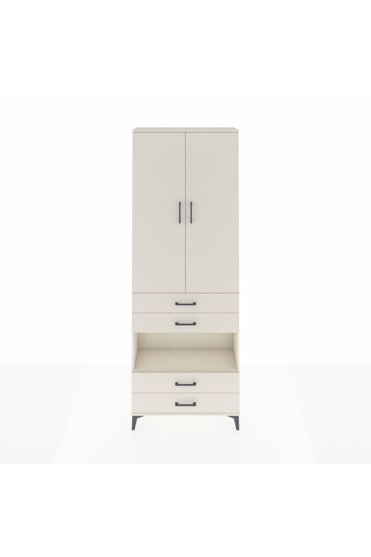 Arges Dolap 5 Raflı 4 Çekmeceli 2 Kapaklı 88x30x243 Aytaşı-Aytaşı