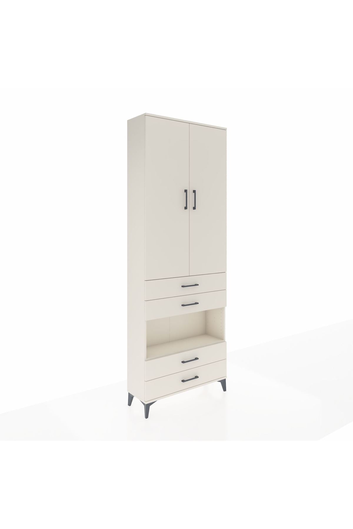 Arges Dolap 5 Raflı 4 Çekmeceli 2 Kapaklı 88x30x243 Aytaşı-Aytaşı