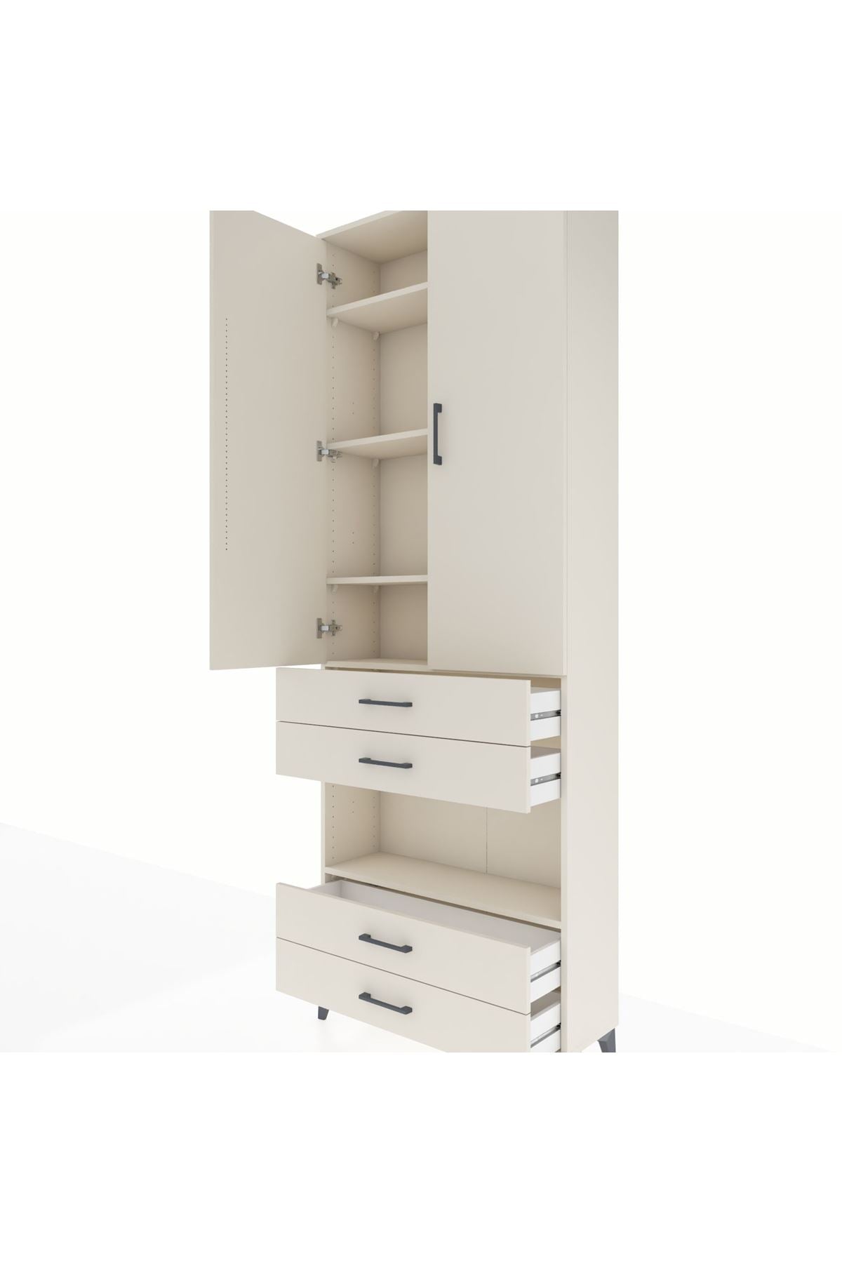 Arges Dolap 5 Raflı 4 Çekmeceli 2 Kapaklı 88x30x243 Aytaşı-Aytaşı