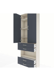 Arges Dolap 5 Raflı 4 Çekmeceli 2 Kapaklı 88x30x243 Aytaşı-Antrasit