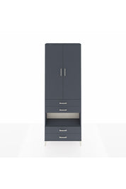 Arges Dolap 5 Raflı 4 Çekmeceli 2 Kapaklı 88x30x243 Antrasit-Antrasit