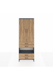 Arges Dolap 5 Raflı 4 Çekmeceli 2 Kapaklı 88x30x243 Antrasit-Çam