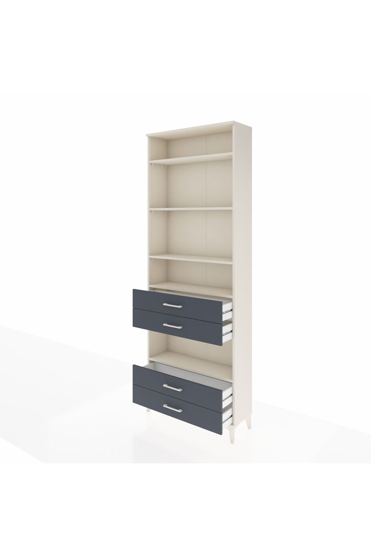 Arges Dolap 5 Raflı 4 Çekmeceli 88x30x243 Aytaşı-Antrasit