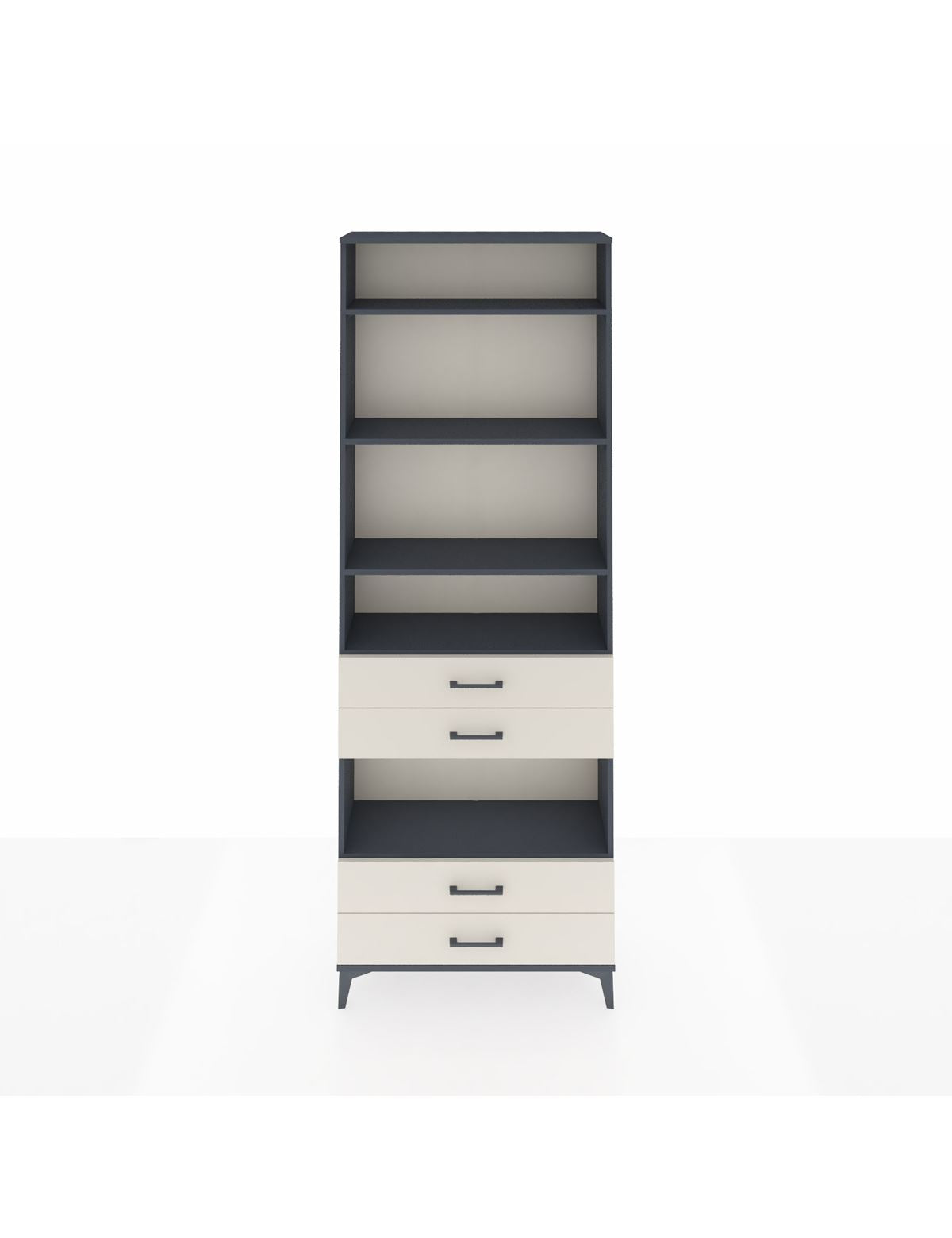 Arges Dolap 5 Raflı 4 Çekmeceli 88x30x243 Antrasit-Aytaşı